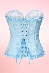 Pastel Blue Floral Brocade Corset Top