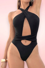 Mijas Black Keyhole One Piece Swimsuit
