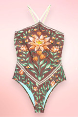 Caraive Brown One Piece Swimsuit