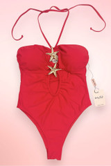 Dominica Red Starfish One Piece Swimsuit