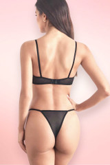 Maya Black Satin Bra and Panty Set