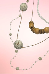 Cattleya Crochet Wooden Beaded Necklace