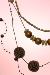 Cattleya Crochet Wooden Beaded Necklace