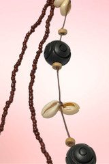 Reef Tiki Wood Sheel Multilayer Beaded Necklace