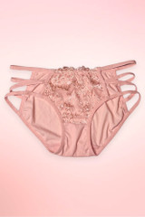 pink strappy lace hipster panty.