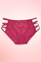 Berry strappy lace hipster panty.