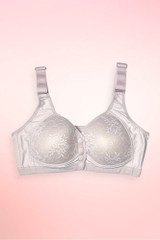 Plus Size Full Coverage Lace Button Front Wireless Bra