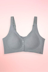 gray seamless ribbed wireless bra.