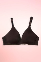 Brown seamless wireless triangle cup T-shirt bra.