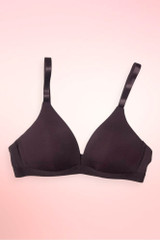 Brown seamless wireless triangle cup T-shirt bra.