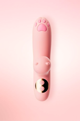 Kawaii Cat Paw Rabbit Vibrator with Clitoral Suction & Heating, 10-Speed
