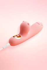 Kawaii Cat Paw Rabbit Vibrator with Clitoral Suction & Heating, 10-Speed