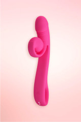 Jeff Pink Curved USB Charging Snail Rabbit Vibrator