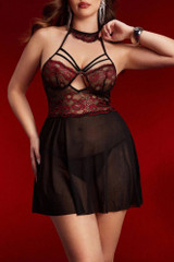 Ava Strappy Red Black Lace Nighties