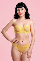 Tia Yellow Lace Balconette Bra and Panty Set