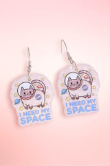 Kawaii Cat I need my Space Cat Acrylic Earrings