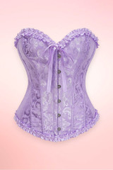 Doris Lavender Jacquard Floral Brocade Corset Top
