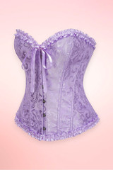 Doris Lavender Jacquard Floral Brocade Corset Top