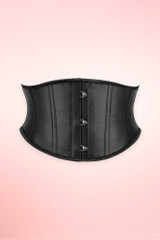 Black Satin Short Torso Waist Corset