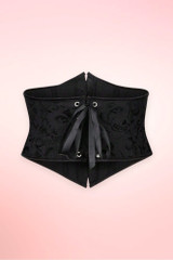 Black Jacquard Brocade Underbust Waist Corset