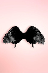 Black Feather Angel Wings Halo Costume Accessory Set