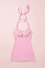 Retro Cute Pink Bunny Costume