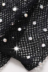 Sparkle Rhinestone Fishnet Gloves Long Opera Length