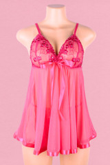pink babydoll lingerie  actual product picture on a mannequin front view