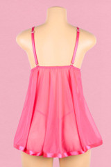 nighty dress pink lingerie  actual product picture on a mannequin backview