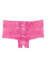 Donna Pink Lace Plus Size Crotchless Panty