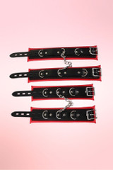 Stainless Leg Spreader Bar with Handcuffs and Ankle Cuffs