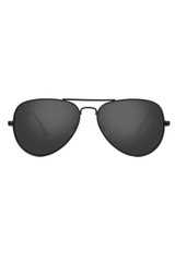 Black Police Military Aviator Shades with Metal Frame