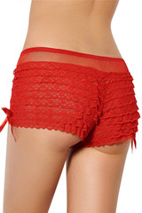 Red Retro Rumba Boyshort Panty with Black Satin Side bows