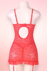 Darcy Red Lace Plus Size Garter Lingerie