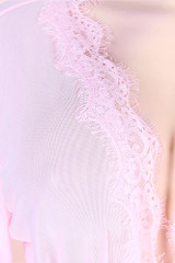 Carol Plus Size Pink Robe Lace Trimmed Kimono