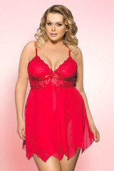 Gia Red Plus Size Babydoll.