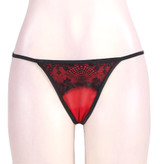 Blair Lace Red Garter Belt Set with Thong