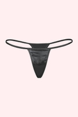 black metallic vinyl g string thong sexy t back panty for women actual prduct photo frotn view