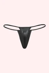 Black Vinyl Micro G string Thong actual product picture back view