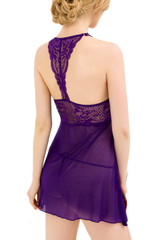 Iddah Purple Lace Racerback Babydoll Plus Size
