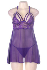 Iddah Purple Lace Racerback Babydoll Plus Size