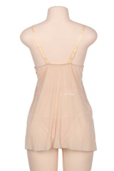 Beige Lucia Embroidered Open Front Babydoll Plus Size
