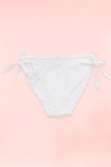 Chantal See through Mesh side tie panty in white