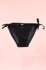 Chantal See through Mesh side tie panty in blck actual product photo
