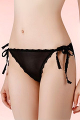 Chantal See through Mesh side tie panty in black