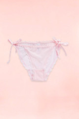 Chantal See through Mesh side tie panty in pink