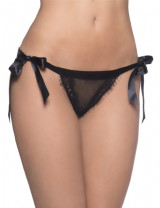 Chantal Black Sheer Side-Tie Panty Plus Size