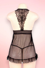 Tammy Black Open Front Plus Size Babydoll