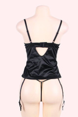 Edith Purple Lace Black Plus Size Camisole Garter Corset