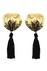 Gold Heart Sequin Burlesque Nipple Pasties